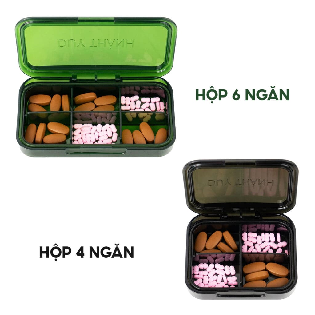 So sánh hộp chia thuốc 4 ngăn vs 6 ngăn