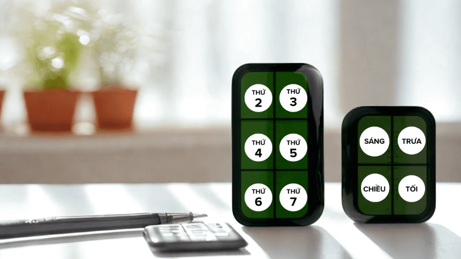 Bộ sticker dán giúp theo dõi lịch uống thuốc khi dùng hộp đựng thuốc đi du lịch